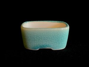 61960 MACETA LISA PARA MAME O PLANTA DE ACENTO RECTANGULAR ESMALTADA